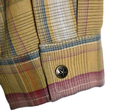 Roper Wom (7-9) Yellow Red Plaid Snap Long Sleeve Button Up Shirt - Thumbnail 7