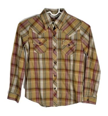 Roper Wom (7-9) Yellow Red Plaid Snap Long Sleeve Button Up Shirt - Image 1