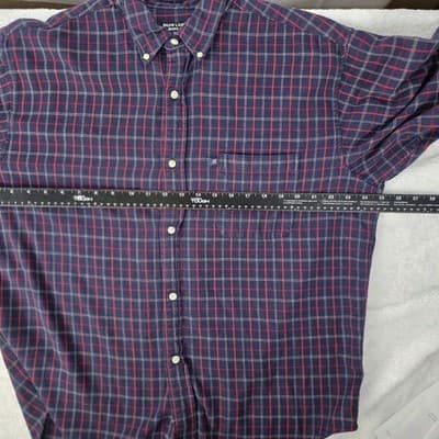 Ralph Lauren Jeans Co. Men' s Large Blue Red Plaid Long Sleeve Shirt - Thumbnail 5