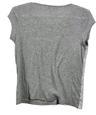 Liz Claiborne Woman’s Size Large Heather Gray Lace Lined Short Sleeve Shirt - Thumbnail 6