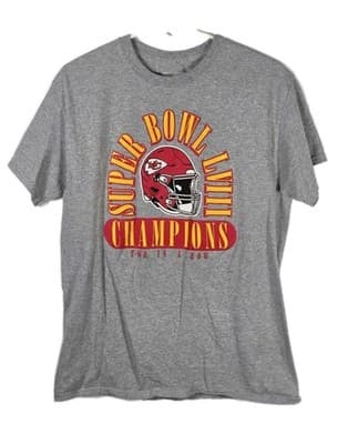 Kansas City Chiefs Unisex Medium Gray Super Bowl LVIII Champions T-Shirt - Image 1