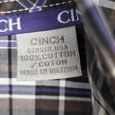 Cinch Men’s Medium Plaid Multicolor Long Sleeve Button Up Shirt - Thumbnail 5
