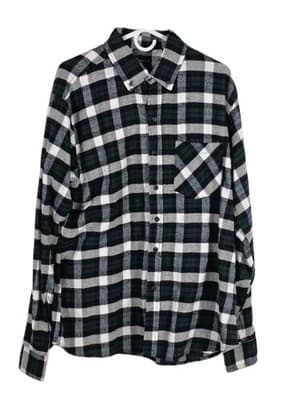 Jackson Hole Men's XL Green & Blue Plaid Flannel Long Sleeve Button Down - Image 1