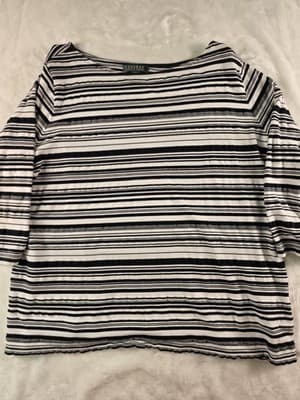 Lauren Ralph Lauren Women's 2X 3/4 sleeve Striped Top - Thumbnail 2