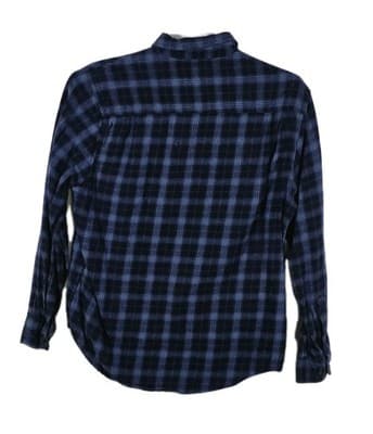 Coleman Men's Large Blue & Black Plaid Flannel Button Up Shirt - Thumbnail 4