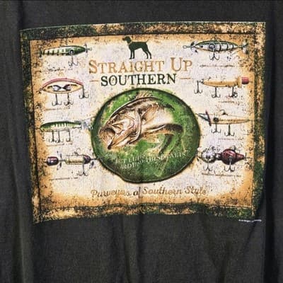 Straight Up Southern Adult XL Emerald Green" Fishing Lures Graphic T-Shirt - Thumbnail 6