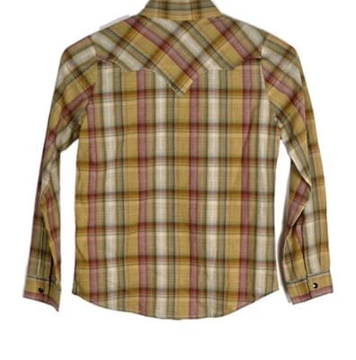 Roper Wom (7-9) Yellow Red Plaid Snap Long Sleeve Button Up Shirt - Thumbnail 8