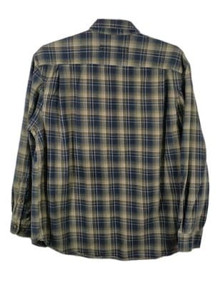 Duluth Men's XL Green/Blue Plaid Heavy Long Sleeve Button Up Shirt - Thumbnail 5