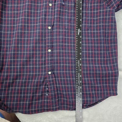 Ralph Lauren Jeans Co. Men' s Large Blue Red Plaid Long Sleeve Shirt - Thumbnail 6