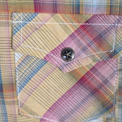 Roper Wom (7-9) Yellow Red Plaid Snap Long Sleeve Button Up Shirt - Thumbnail 6