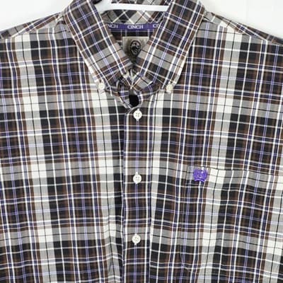 Cinch Men’s Medium Plaid Multicolor Long Sleeve Button Up Shirt - Thumbnail 2