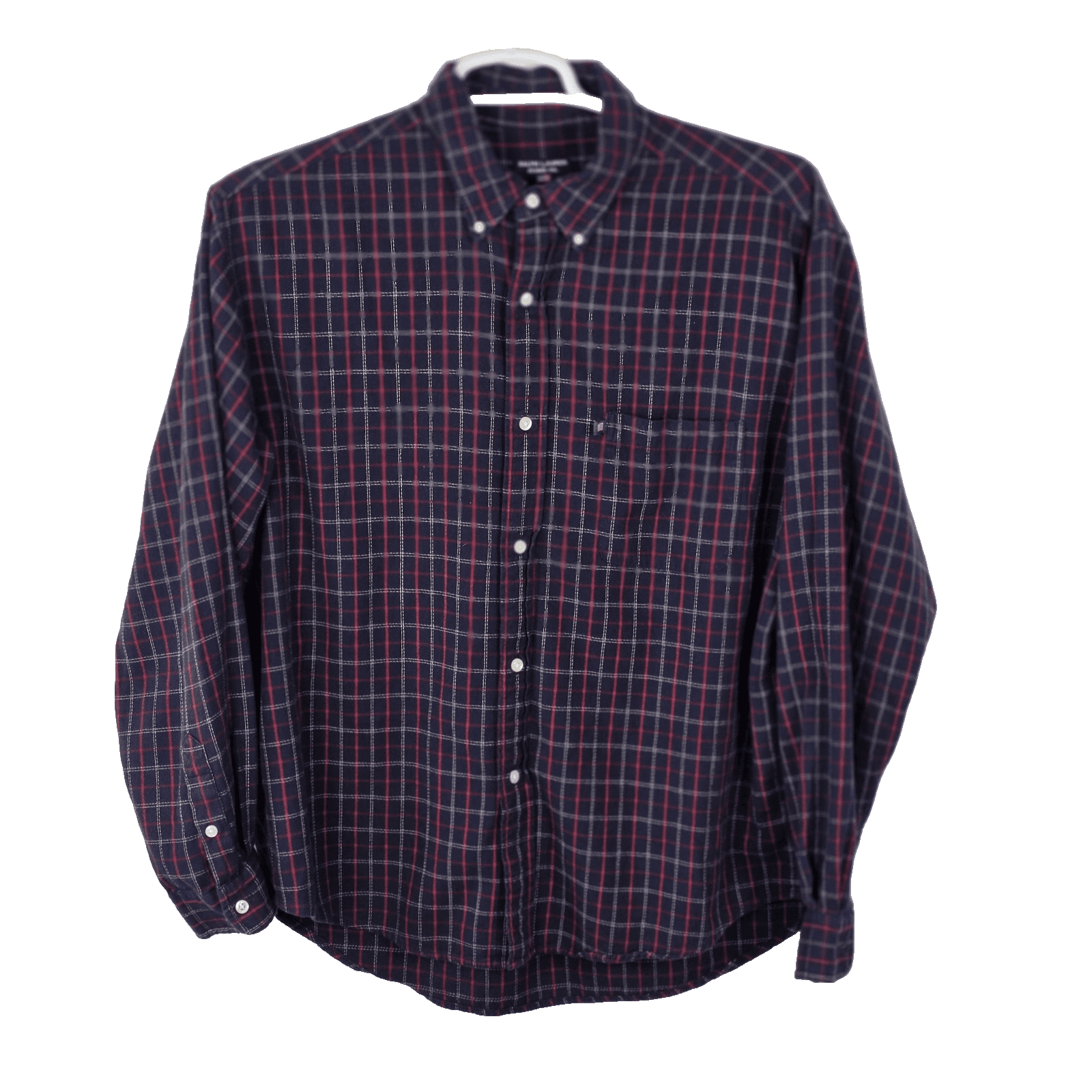 Ralph Lauren Jeans Co. Men' s Large Blue Red Plaid Long Sleeve Shirt - Image 1