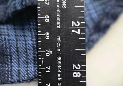 Coleman Men's Large Blue & Black Plaid Flannel Button Up Shirt - Thumbnail 5