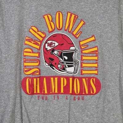 Kansas City Chiefs Unisex Medium Gray Super Bowl LVIII Champions T-Shirt - Thumbnail 2