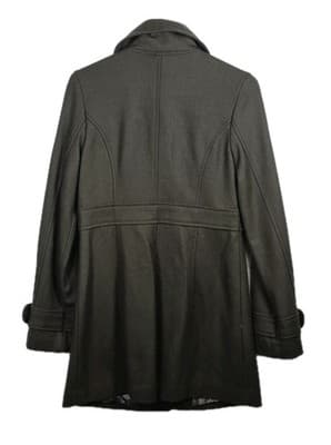 Tulle Women's Medium Olive Green Wool Blend Pea Coat - Thumbnail 7