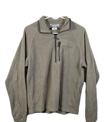 Columbia Men's Large Gray Fleece 1/4 Zip Pullover - Image 1