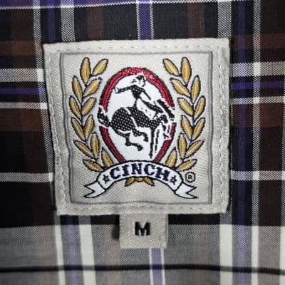 Cinch Men’s Medium Plaid Multicolor Long Sleeve Button Up Shirt - Thumbnail 4