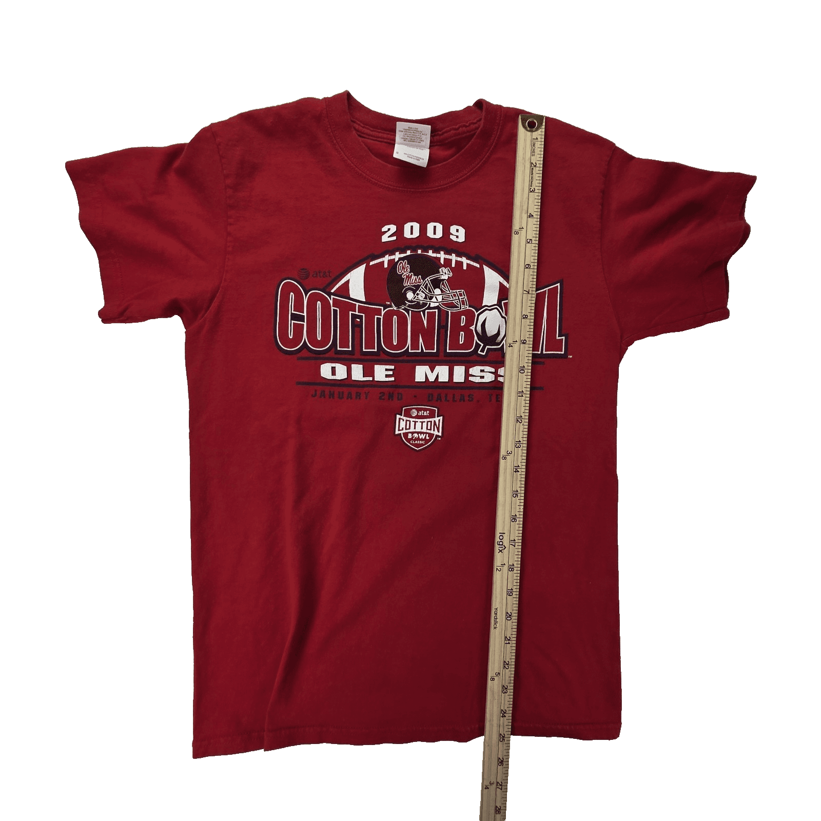 2009 Cotton Bowl Ole Miss Men's Small Red Short Sleeve T-Shirt - Thumbnail 8