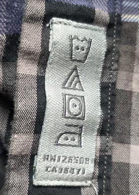 Thomas Dean Large Navy Blue & Gray Plaid Long Sleeve Button Up Shirt - Thumbnail 9