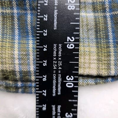 Duluth Men's XL Green/Blue Plaid Heavy Long Sleeve Button Up Shirt - Thumbnail 6