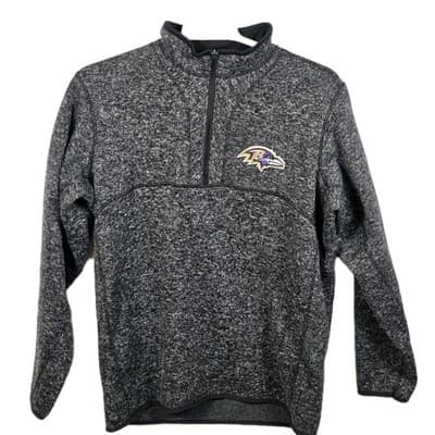 Antigua Men's XL Gray Baltimore Raven 1/4-Zip Pullover - Image 1