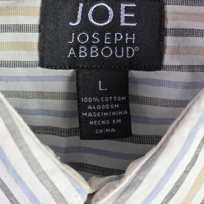 Joseph Abboud Men’s Large Multicolor Paisley Striped Long Sleeve Button Up Shirt - Thumbnail 3