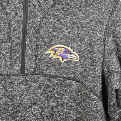 Antigua Men's XL Gray Baltimore Raven 1/4-Zip Pullover - Thumbnail 2