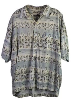 Sportif Men's XL Multicolor Fish Print Short Sleeve Shirt - Image 1