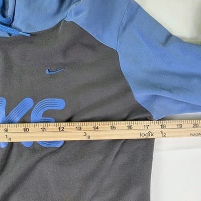 Nike Women's Medium Grey / Blue Long Sleeve Hoodie - Thumbnail 5