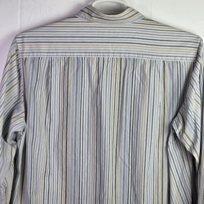 Joseph Abboud Men’s Large Multicolor Paisley Striped Long Sleeve Button Up Shirt - Thumbnail 7