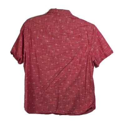 Denim & Flower Men’s Red XL Slim Fit Short Sleeve Umbrella Button Up Shirt - Thumbnail 9
