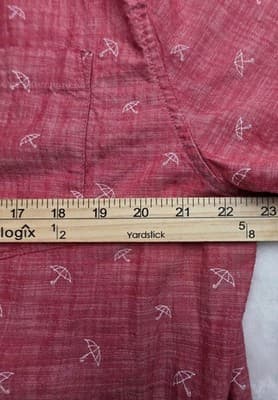 Denim & Flower Men’s Red XL Slim Fit Short Sleeve Umbrella Button Up Shirt - Thumbnail 6