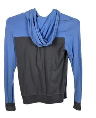 Nike Women's Medium Grey / Blue Long Sleeve Hoodie - Thumbnail 3