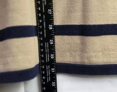 Pink Rose Petite Medium Beige & Navy 3/4 Sleeve Mini Dress - Thumbnail 8