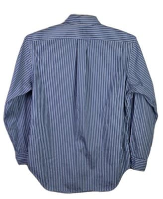 Polo Ralph Lauren Men's 15.5 32/33 Blue Stripe Classic Fit Long Sleeve Shirt - Thumbnail 4