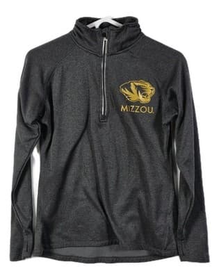 Knights Apparel Mizzou Missouri Tigers Women's Small Gray 1/4 Zip Pullover - Image 1