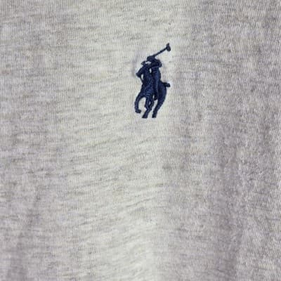 Ralph Lauren Mens Large Cream V-Neck Short Sleeve T-Shirt - Thumbnail 3