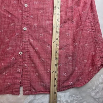 Denim & Flower Men’s Red XL Slim Fit Short Sleeve Umbrella Button Up Shirt - Thumbnail 7