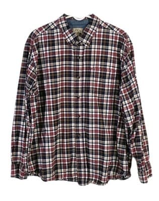 Blue Mountain Men's XL Blue Red Plaid Pocket Long Sleeve Button Down Shirt - Image 1