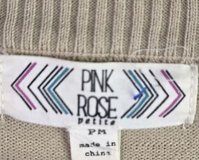 Pink Rose Petite Medium Beige & Navy 3/4 Sleeve Mini Dress - Thumbnail 4