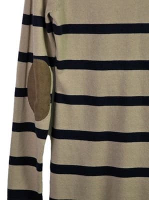 Pink Rose Petite Medium Beige & Navy 3/4 Sleeve Mini Dress - Thumbnail 6