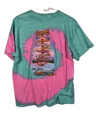 Caymen Islands Size Large Tye Dyed Cotton Tee Shirt - Thumbnail 4