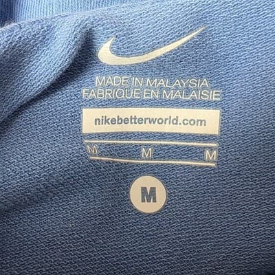 Nike Women's Medium Grey / Blue Long Sleeve Hoodie - Thumbnail 4