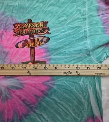 Caymen Islands Size Large Tye Dyed Cotton Tee Shirt - Thumbnail 5