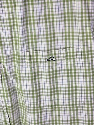 RESISTOL Men's Large Green Multicolored Plaid Short Sleeve Button Down Shirt - Thumbnail 3
