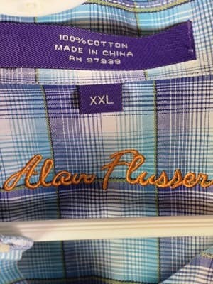 Alan Flusser Men's XXL Multi-Colored Checkered Long Sleeve Button Down Shirt - Thumbnail 3