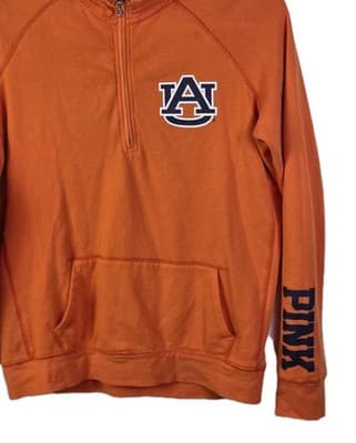 Victoria's Secret Pink Women's Large Orange Auburn University Sweatshirt - Thumbnail 3