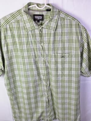 RESISTOL Men's Large Green Multicolored Plaid Short Sleeve Button Down Shirt - Thumbnail 2