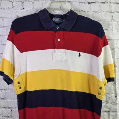 Vtg Ralph Lauren Men’s XXL Multicolored Colorblock Short Sleeve Polo Shirt - Image 1