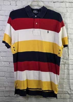 Vtg Ralph Lauren Men’s XXL Multicolored Colorblock Short Sleeve Polo Shirt - Thumbnail 2